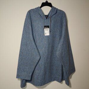 Ulla Popken Relaxed Fit Long Sleeves Fleece Hoodie Size 28/30 Melange Blue